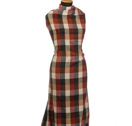 Vlněná košilová látka vzor velká kostka