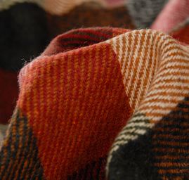 Vlněná košilová látka vzor velká kostka 