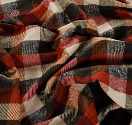 Vlněná košilová látka vzor velká kostka 