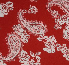 Žoržet paisley květinový vzor červený