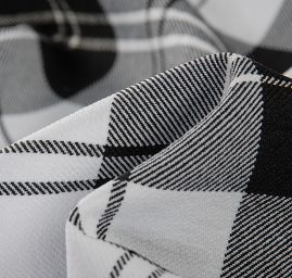 Viskozová látka kostka černá bílá