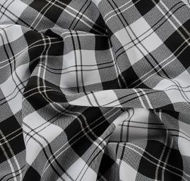 Viskozová látka kostka černá bílá