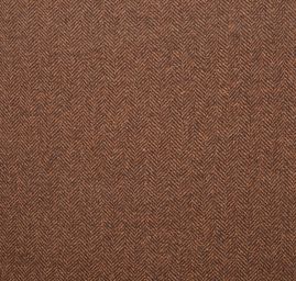 Látka na kabát vzor rybí kost hnědá