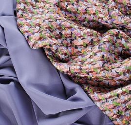 Kostýmová látka viskoza směs fialová