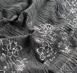 Tvíd plisé s výšivkou šedočerná/šedá mint