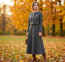 Tvídová látka UNI šedočerný melír