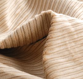 Pružný manšestr s širším proužkem světle hnědý