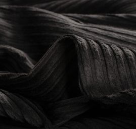 Pružný manšestr s širším proužkem černý  