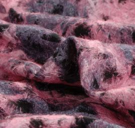 Kabátová látka se zatkanou přízí pastel růžová