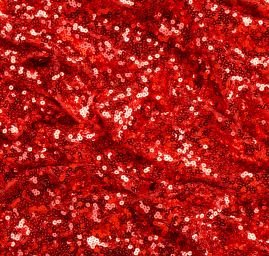 Tyl s výšivkou flitrů červený