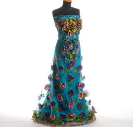 Originální MarLen kupón modelované šaty v modrém