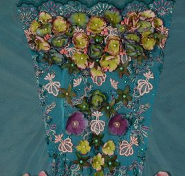 Originální MarLen kupón modelované šaty v modrém