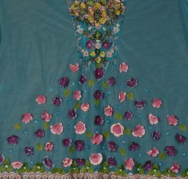 Originální MarLen kupón modelované šaty v modrém