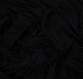 Žoržetový úplet vzor puntík černá/zlatá