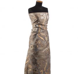 Žakárová dekorační látka Art deco Volavky béž