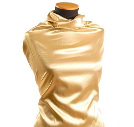 Pružný satén zlatý jemný