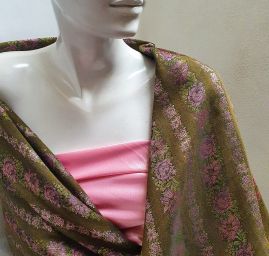 Brokát nepružný vintage růže olivový