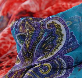 Šifon plisé vínový