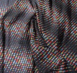 Šifon vzor puntíky velké/malé černý podklad