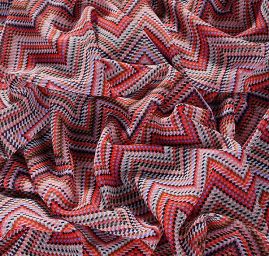 Šifon motiv vlnek červený