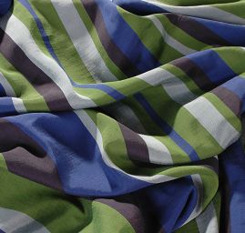 Viskozová látka vzor pruhů modrá/zelená