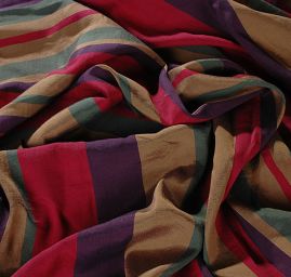 Viskozová látka vzor pruhů červená/oranžová