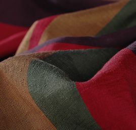 Viskozová látka vzor pruhů červená/oranžová