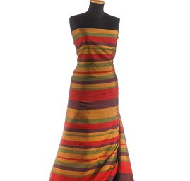 Viskozová látka vzor pruhů červená/oranžová