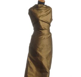 Umělé hedvábí imitace šantung zlatočerný