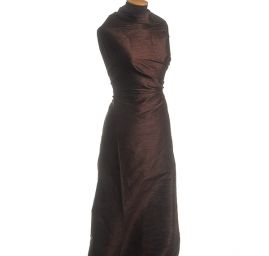 Umělé hedvábí imitace šantung tmavě hnědý