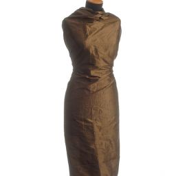 Umělé hedvábí imitace šantung hnědočerný