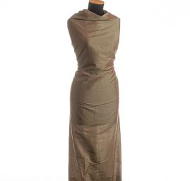 Šantung šanžán jemný olivový/červený