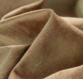 Šantung šanžán jemný olivový/červený