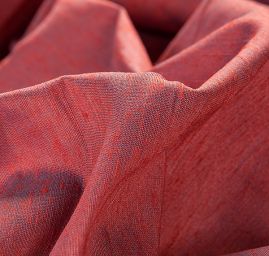 Šantung šanžán jemný oranžový/modrý