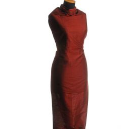 Šantung matný hnědý