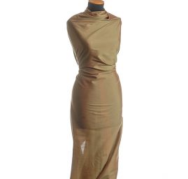 Dupion hedvábný šanžán olivověčervený