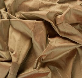 Dupion hedvábný šanžán olivověčervený