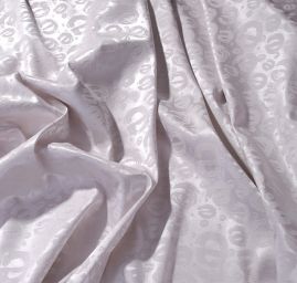 Pružná žakárová látka brokát smetanový