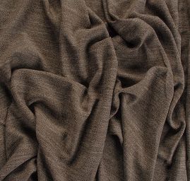 Vlněná látka tweed vzor rybí kost hnědá/smetanová