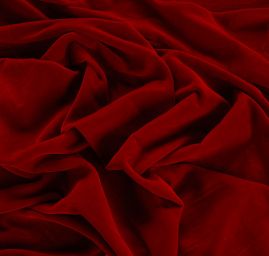Samet nepružný tmavě červený imitace hedvábí