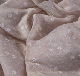 Len organtýn vyšívaný režné barvy