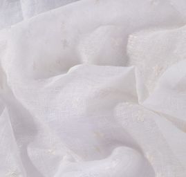 Len organtýn vyšívaný smetanový