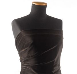 Samet pružný velur tmavě hnědý matný