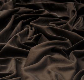 Samet pružný velur tmavě hnědý matný