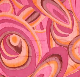 Šifón abstrkatní motiv červenooranžový