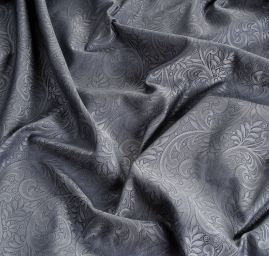 Brokát nepružný květinový motiv modrošedý