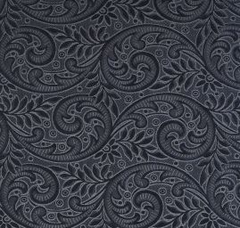 Brokát nepružný květinový motiv modrošedý