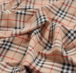 Kostýmová látka vzor kostky tartan burberry světlá II.jakost