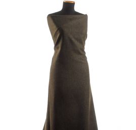 Vlněná látka vzor rybí kost tm.zelené/khaki