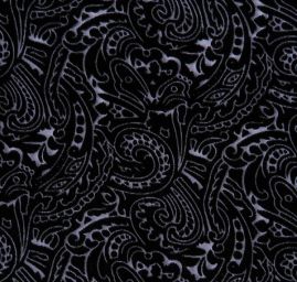 Efektní vypalovaný samet kašmírový motiv černý